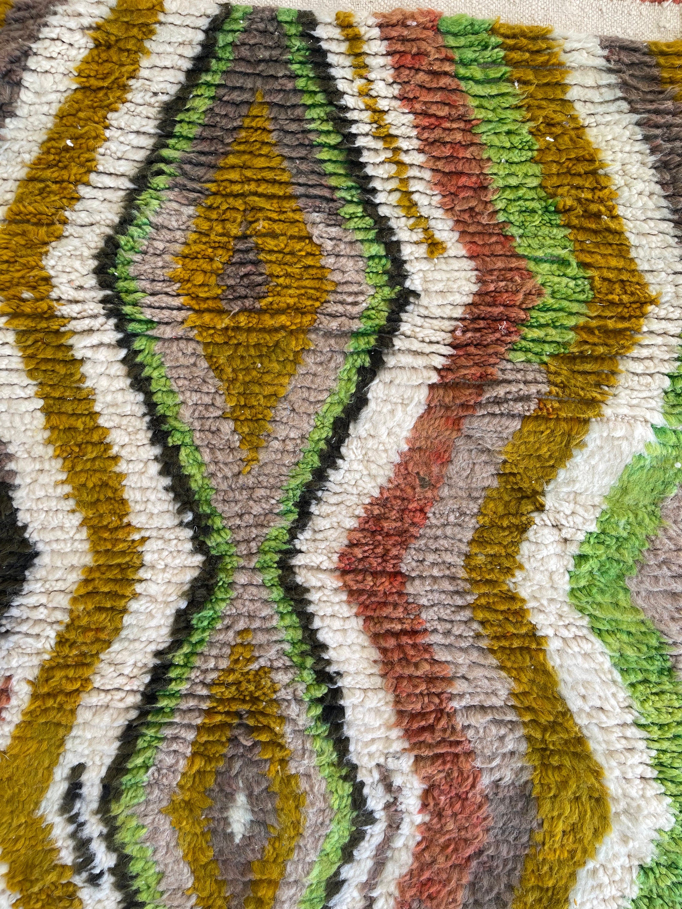 Moroccan Green Beni Ourain Rug - 4x6