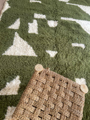 green rug living room